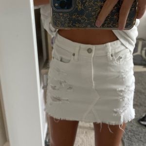 American Eagle White Denim Skirt
